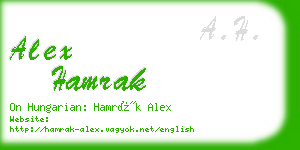 alex hamrak business card